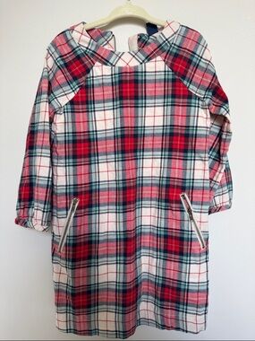 GAP Kids Plaid Dress in Red, White, Green